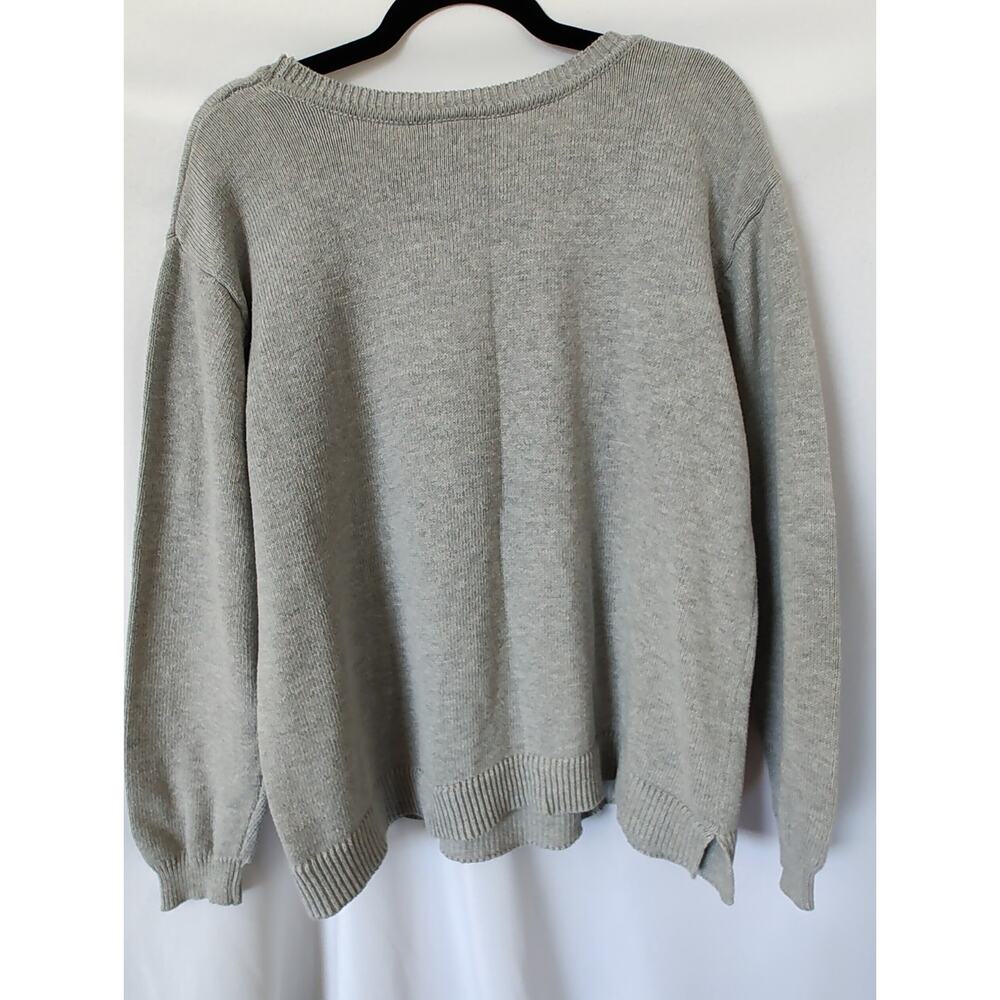 Lane Bryant Gray Animal Print Tight-Knit Crew Neck Fox Pullover Sweater 18 - Picture 5 of 11